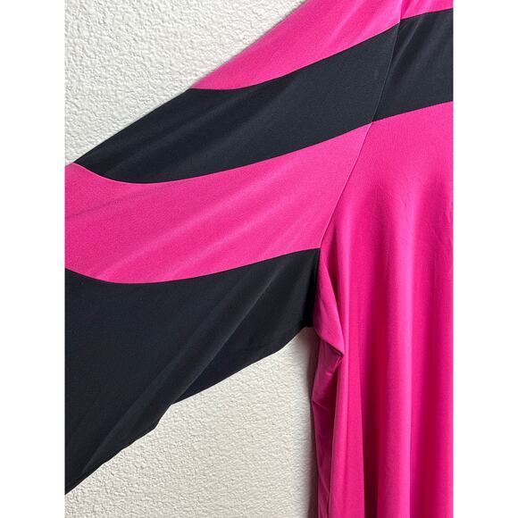 Multiples Women's Black & Pink Tunic 3/4 Bell Sleeve Size Plus Size 2X - Picture 2 of 8